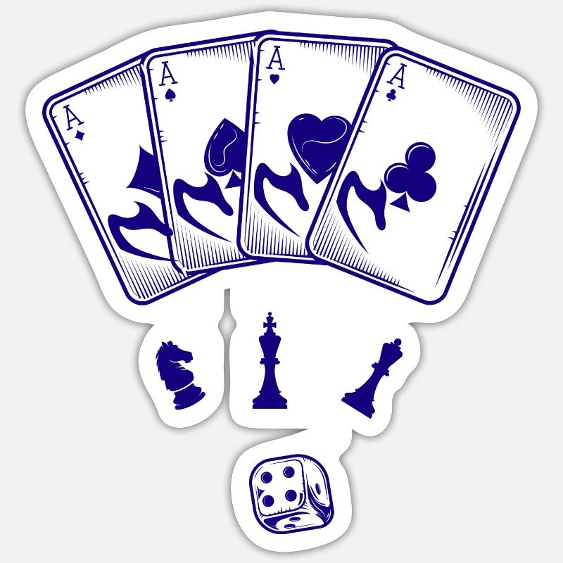 boardgame chess backgammon game night Sticker Größe S (10 x 10 cm)