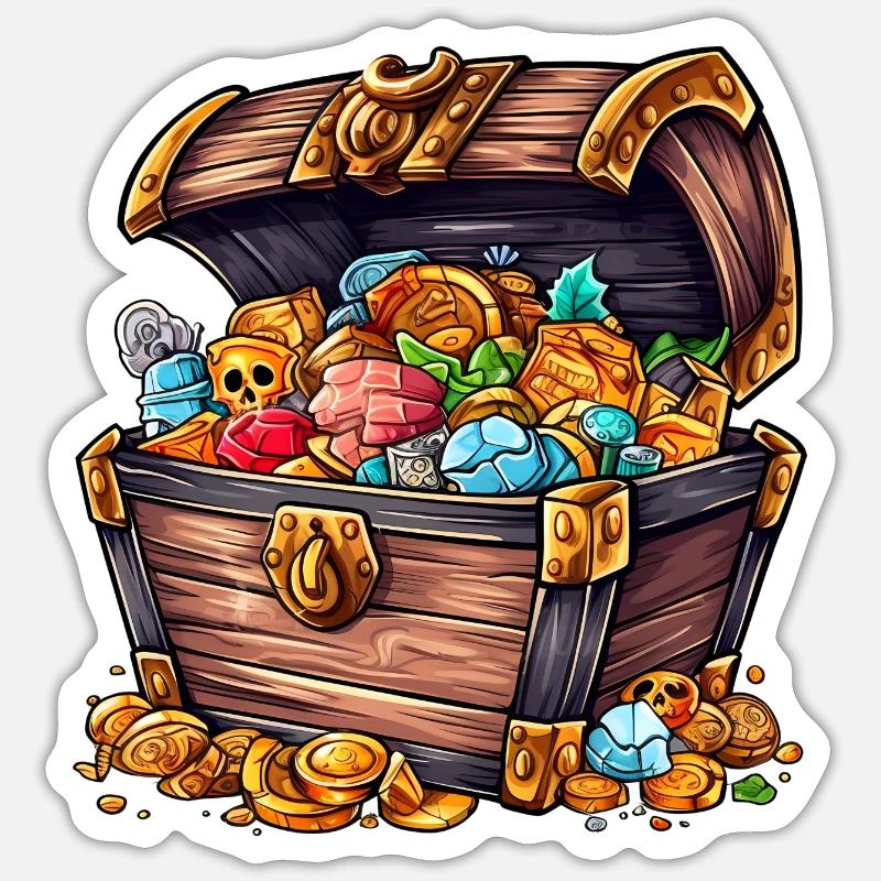 A treasure chest Sticker size S (10 x 10 cm)