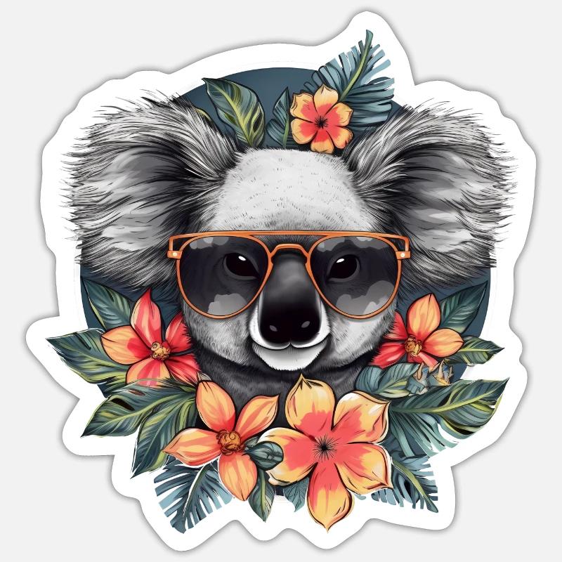 Süßer Koala - Sticker Größe S (10 x 10 cm) - Mattweiß