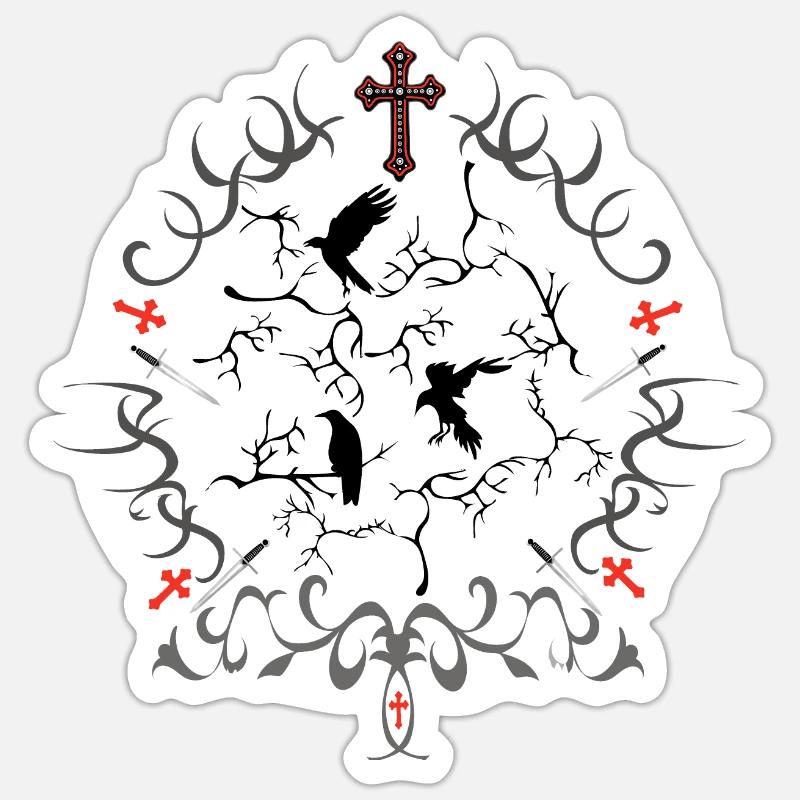 cercle gothique - Sticker taille S (10 x 10 cm) - blanc mat