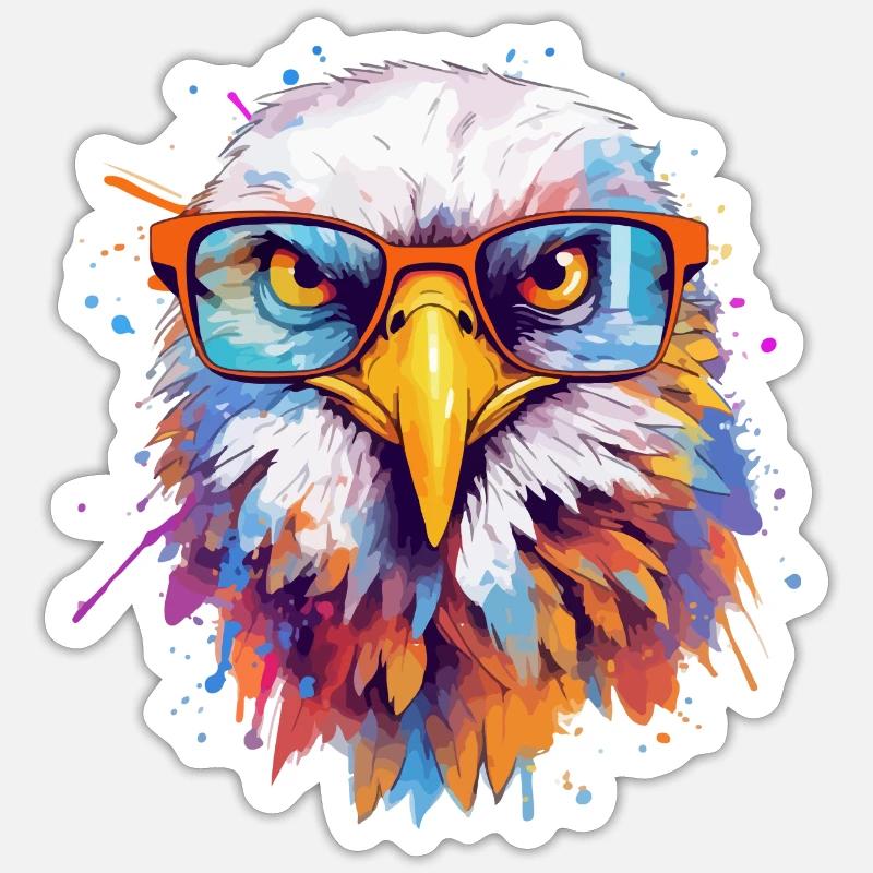 Rok the spectacled eagle Sticker size S (10 x 10 cm)
