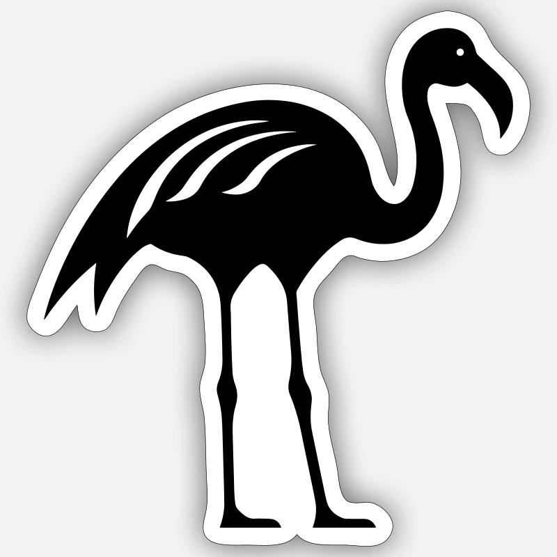 Flamingo - Sticker Größe S (10 x 10 cm) - Mattweiß