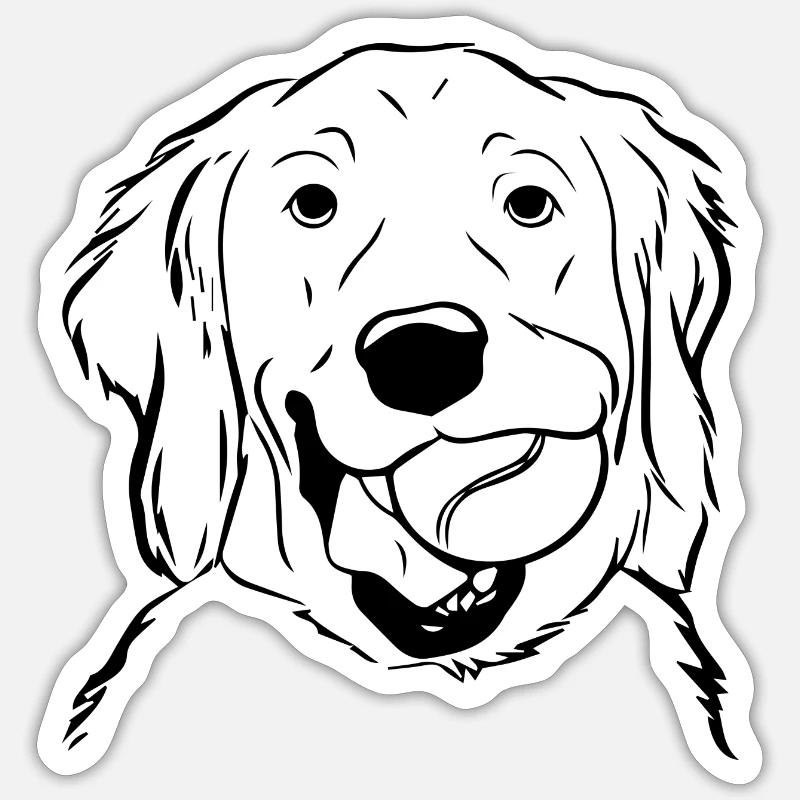 Hund Chien - Sticker taille S (10 x 10 cm) - blanc mat