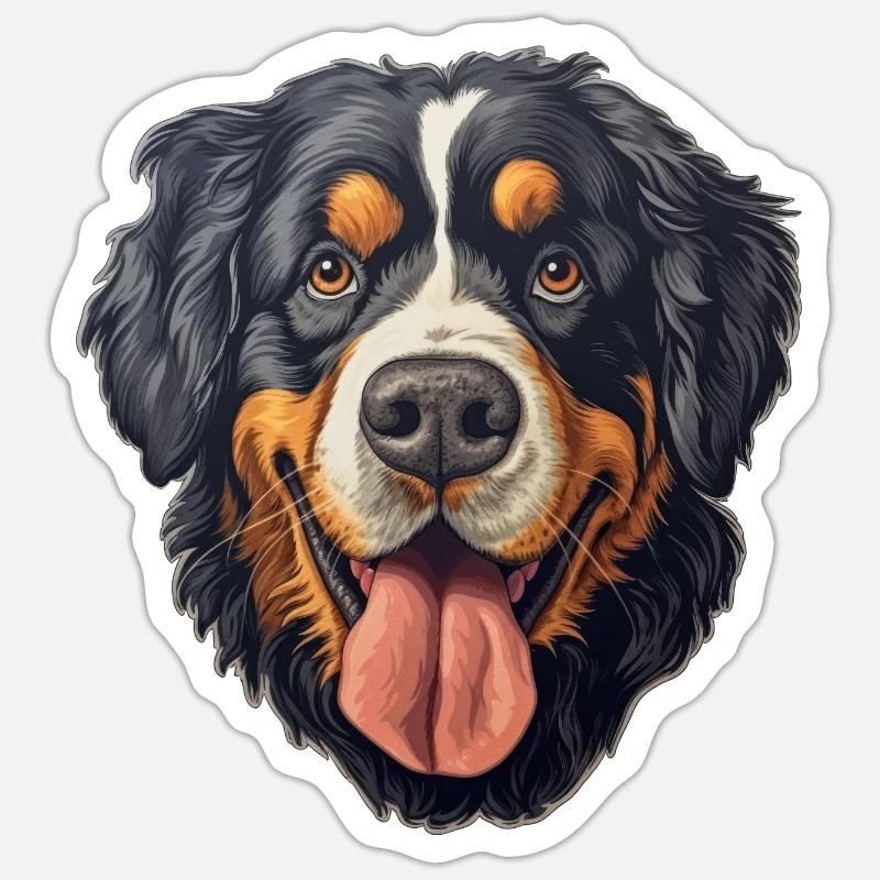 Bouvier bernois - Sticker taille S (10 x 10 cm) - blanc mat
