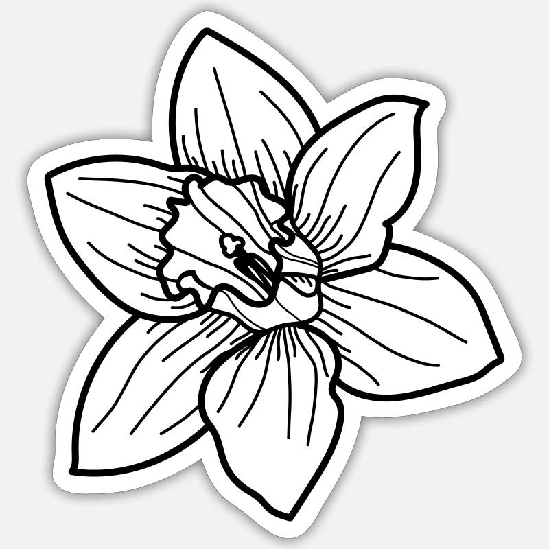 simple Wildblume - Sticker Größe S (10 x 10 cm) - Mattweiß