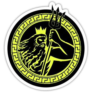 Poséidon Triton - Sticker taille S (10 x 10 cm) - blanc mat - Devant