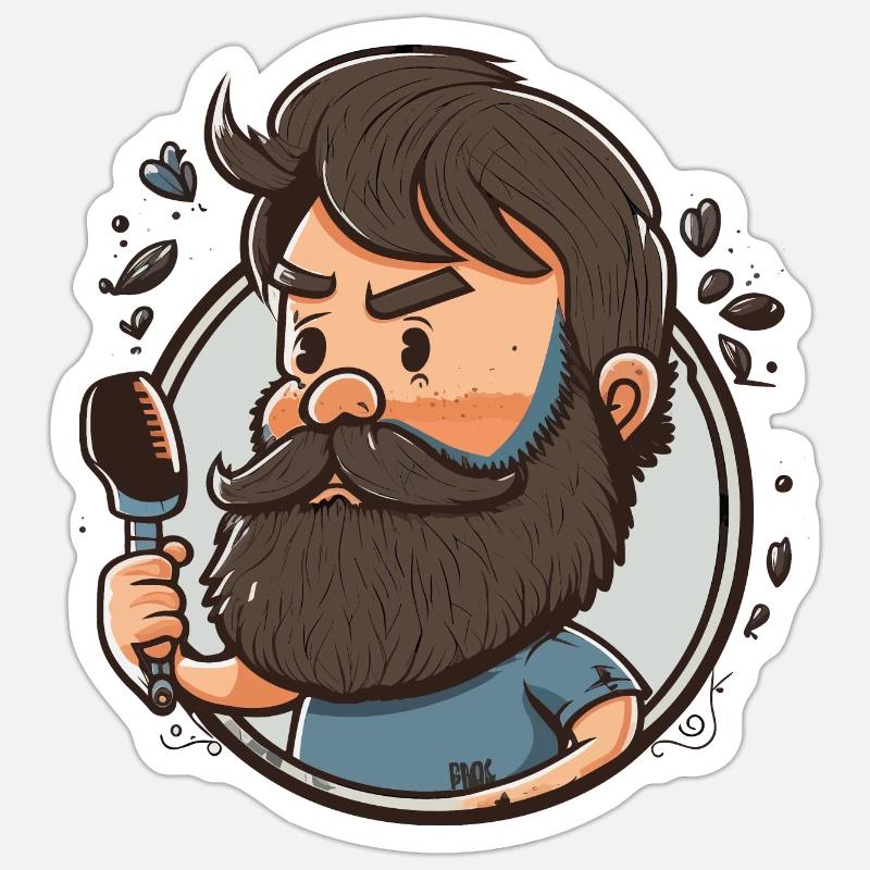 Mustache Mastery - Sticker size S (10 x 10 cm) - white matte