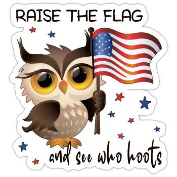 Raise the flag - Sticker size S (10 x 10 cm) - white matte - Front