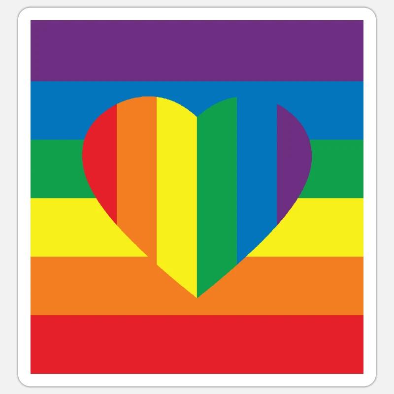 COULEUR LGBT - Sticker taille S (10 x 10 cm) - blanc mat