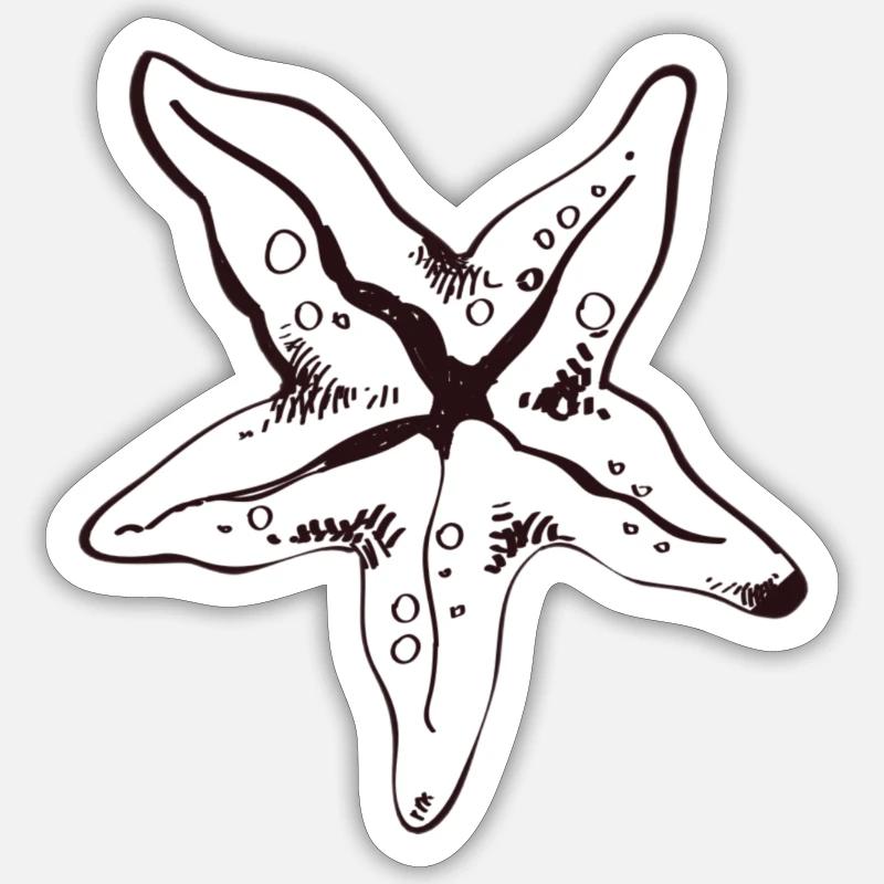 Seestern - Sticker Größe S (10 x 10 cm) - Mattweiß