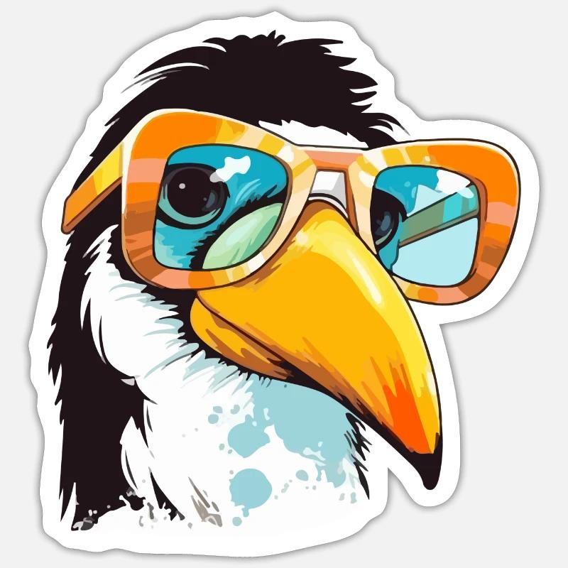 Look the toucan - Sticker size S (10 x 10 cm) - white matte