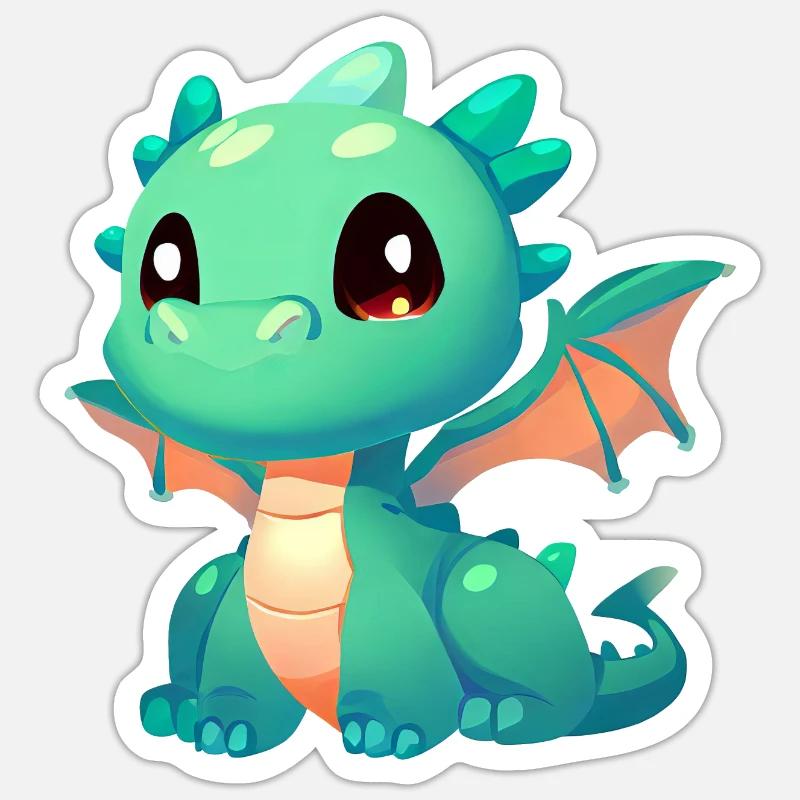 Dragon With Big Eyes - Sticker size S (10 x 10 cm) - white matte
