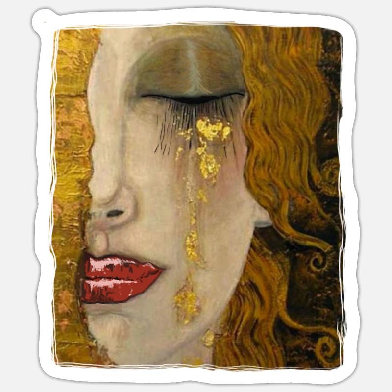 Gustav Klimt - Sticker Größe S (10 x 10 cm) - Mattweiß