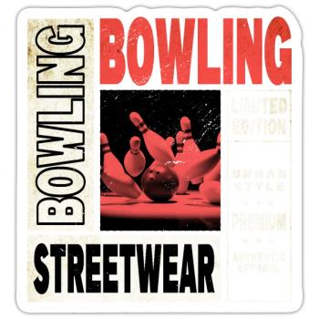 Bowling Bowling Bowling Ball Pins Bowling Players - Sticker size S (10 x 10 cm) - white matte - Front