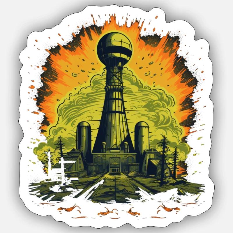 Chernobyl atom 11 - Sticker size S (10 x 10 cm) - white matte