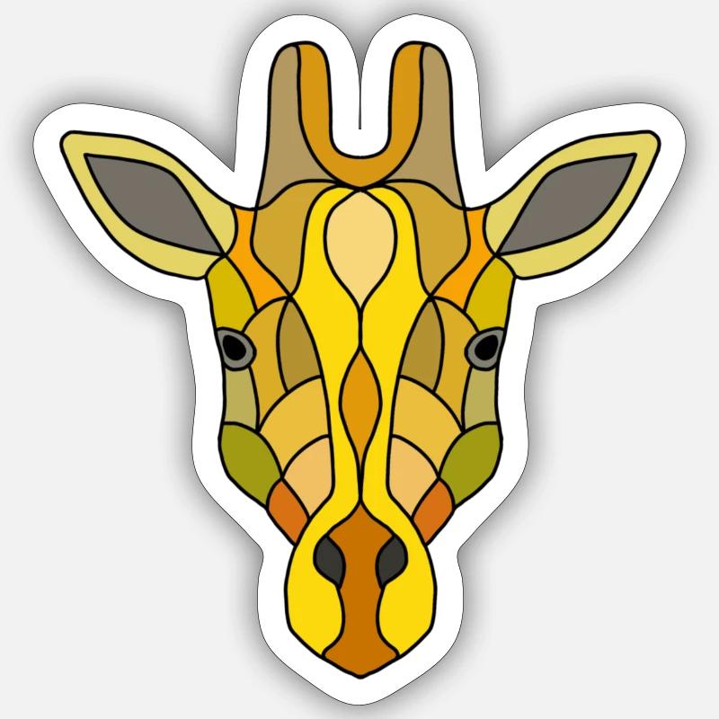 Giraffe - Sticker Größe S (10 x 10 cm) - Mattweiß