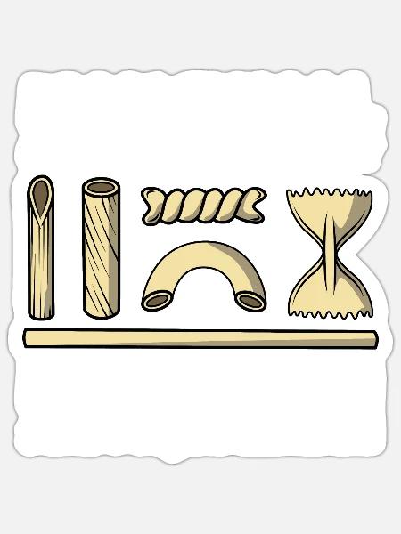 Nudeln statt Sorgen machen - Sticker Größe S (10 x 10 cm) - Mattweiß