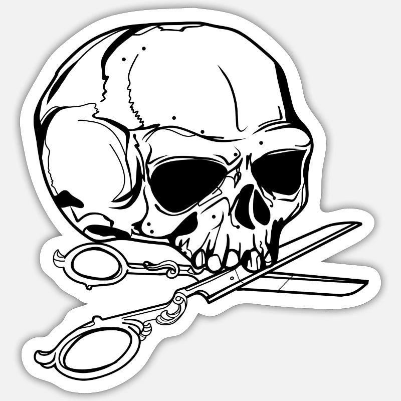 Schneider // Crâne // Illustration - Sticker taille S (10 x 10 cm) - blanc mat