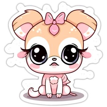 Nalla the little sad dog - Sticker size S (10 x 10 cm) - white matte - Front