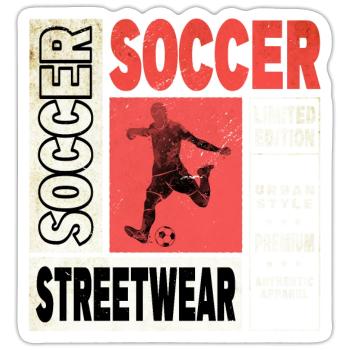 Joueur de football Joueur de football Fan Club sportif - Sticker taille S (10 x 10 cm) - blanc mat - Devant