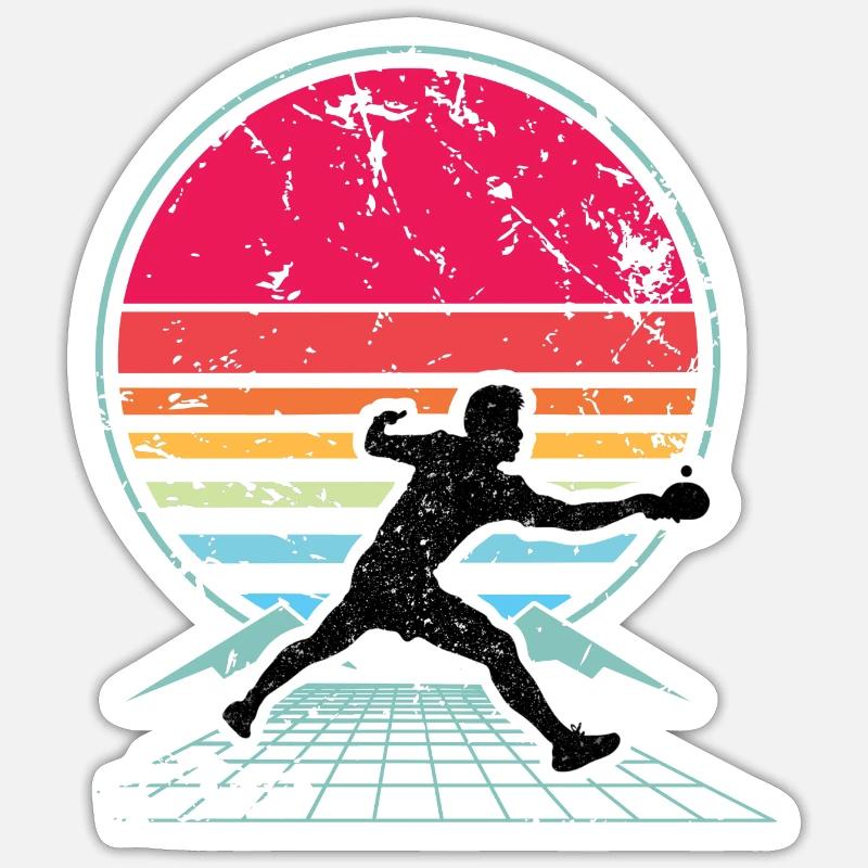 Ping-pong - Sticker taille S (10 x 10 cm) - blanc mat