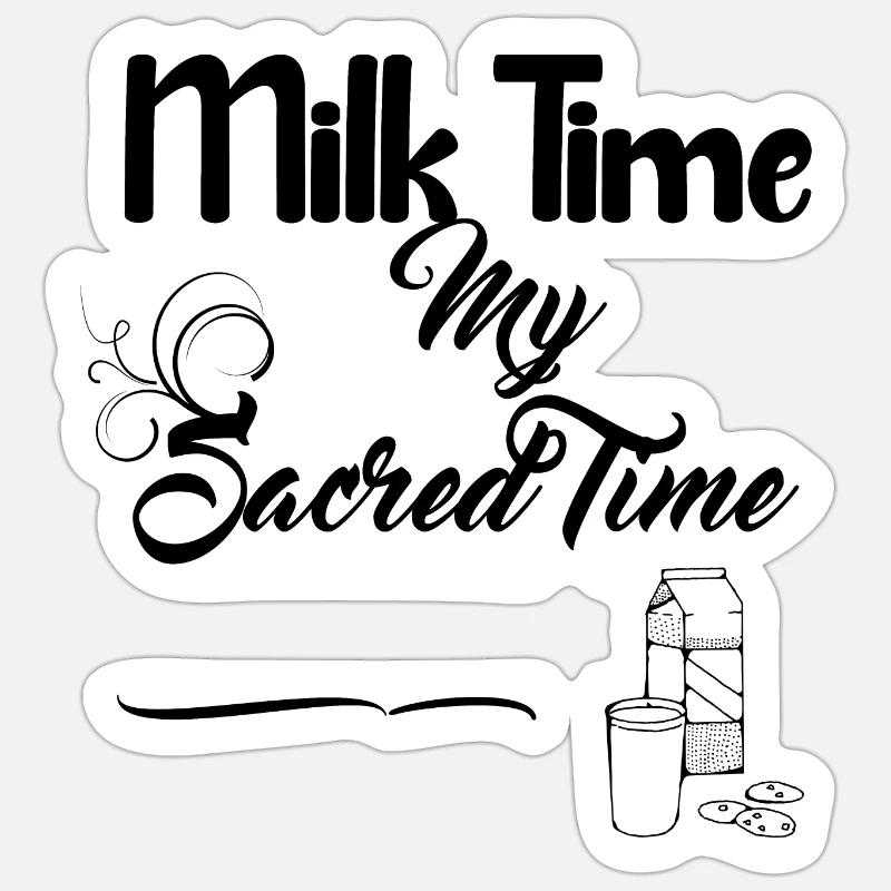 Conception du temps du lait et des biscuits Sticker taille S (10 x 10 cm)