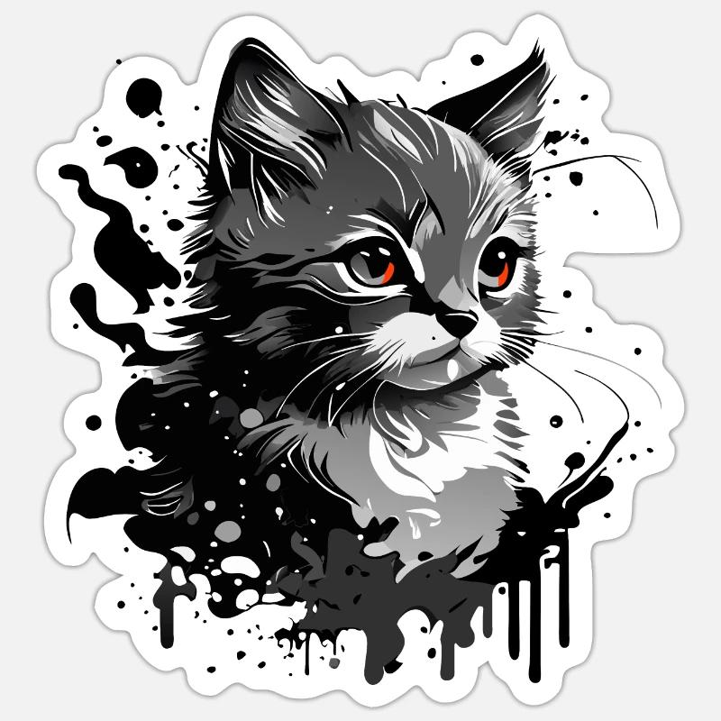 kleines Kätzchen, junge Katze Sticker Größe S (10 x 10 cm)