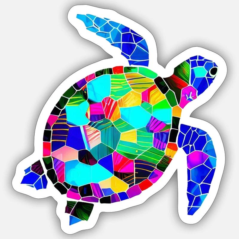 Tortue marine - Sticker taille S (10 x 10 cm) - blanc mat