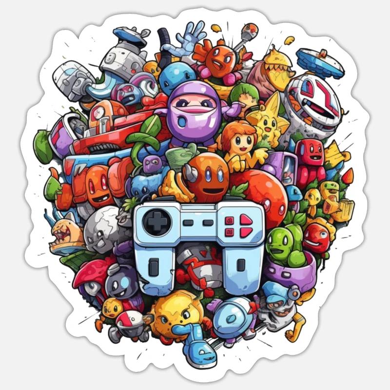 90s Games - Sticker size S (10 x 10 cm) - white matte
