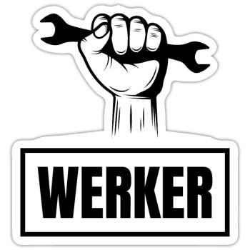 Handwerker Handyman Handwerk Werkzeug - Sticker Größe S (10 x 10 cm) - Mattweiß - Vorne