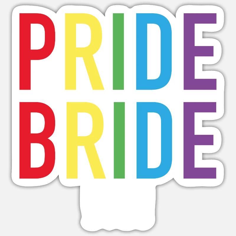 Pride Bride 2023 JGA - Sticker Größe S (10 x 10 cm) - Mattweiß