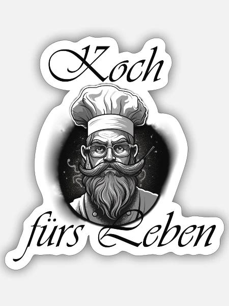 Koch fürs Leben - Sticker Größe S (10 x 10 cm) - Mattweiß