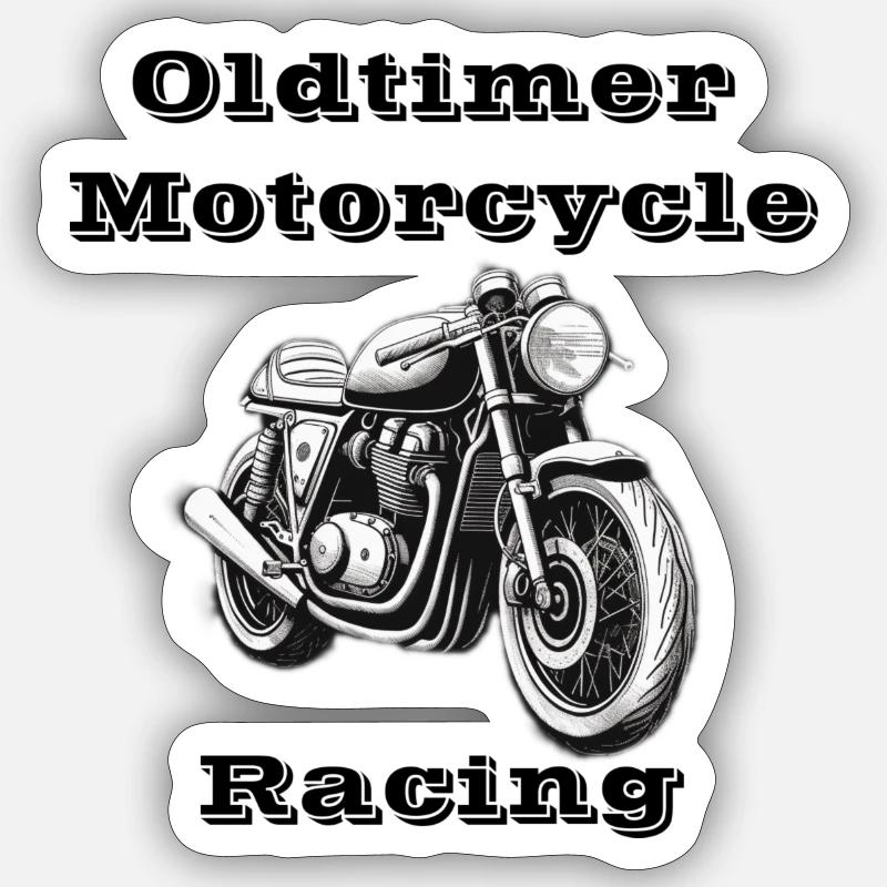 Oldtimer Motorcycle Racing Sticker size S (10 x 10 cm)