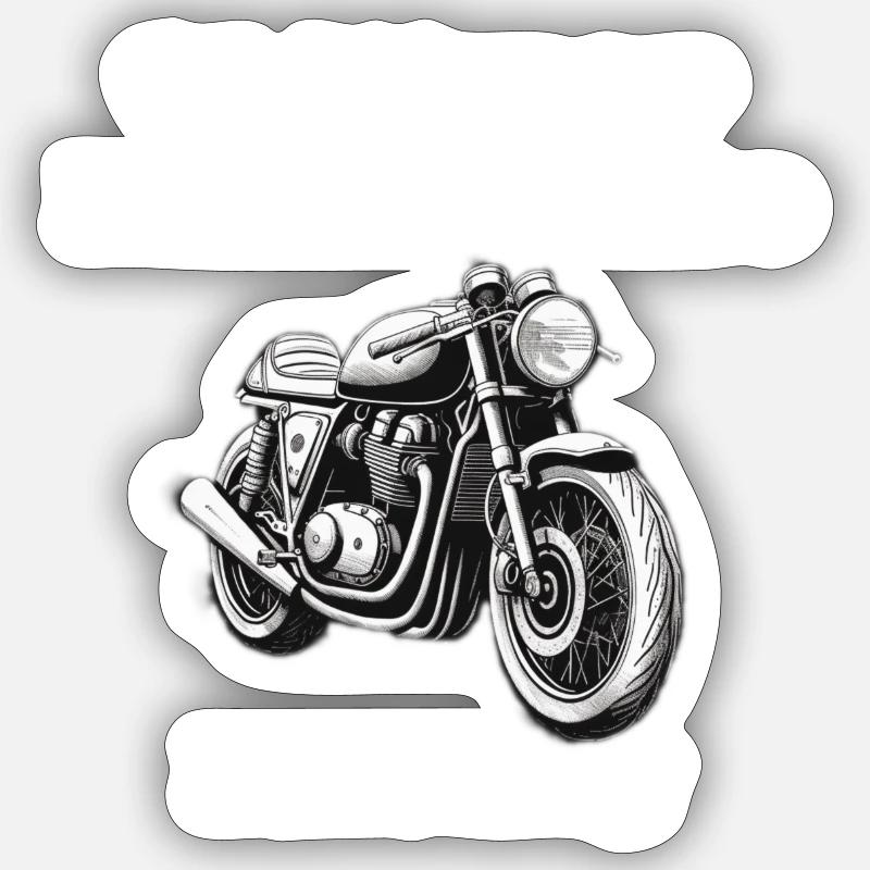 Oldtimer Motorcycle Racing blanc Sticker taille S (10 x 10 cm)
