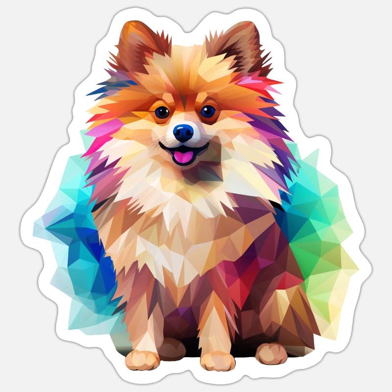Miniature Spitz Geometric Drawing Sticker size S (10 x 10 cm)