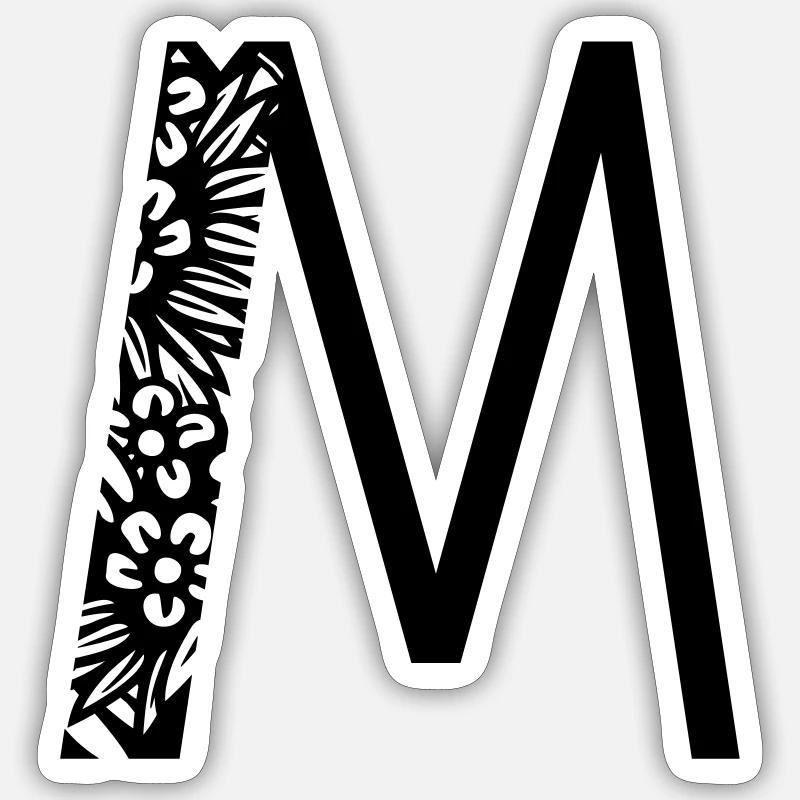 Buchstabe M - Sticker Größe S (10 x 10 cm) - Mattweiß