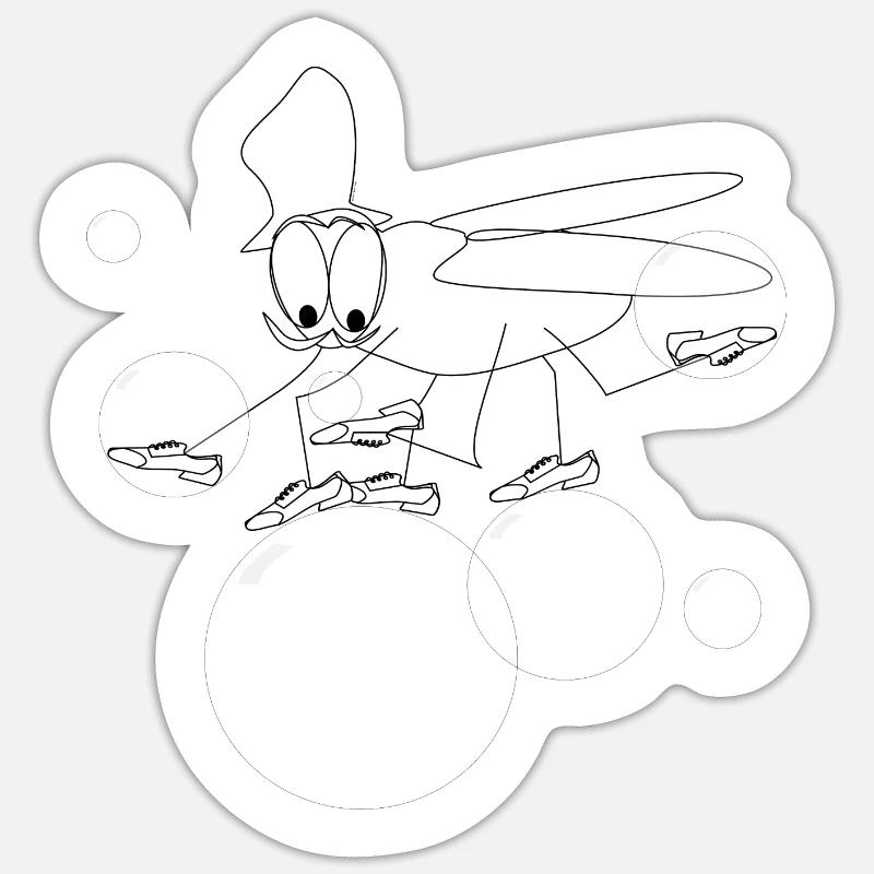 Housefly - Sticker size S (10 x 10 cm) - white matte