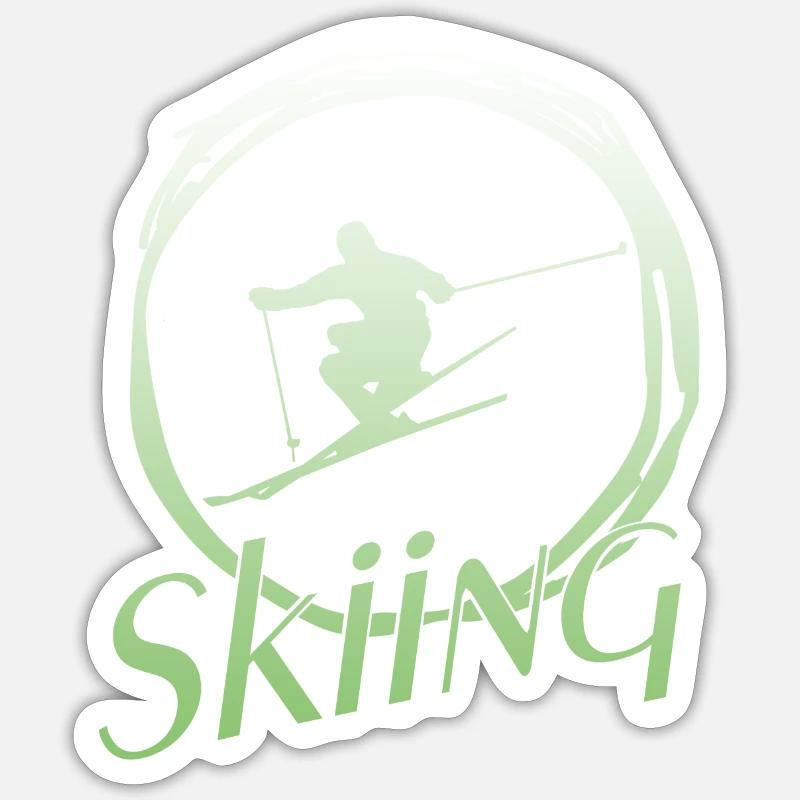 Skiing - Sticker Größe S (10 x 10 cm) - Mattweiß