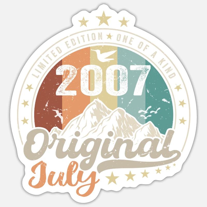 Juli 2007 Jubiläums-Geschenkidee Juli 2007 Sticker Größe S (10 x 10 cm)