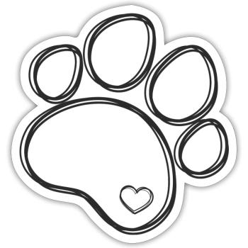 I LOVE DOGS - Sticker Größe S (10 x 10 cm) - Mattweiß - Vorne