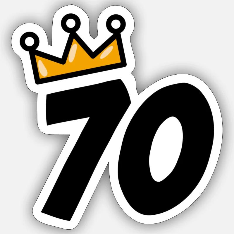 70th Birthday Gift Idea - Sticker size S (10 x 10 cm) - white matte