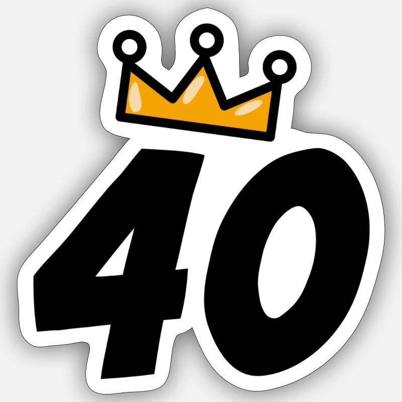 40th Birthday Gift Idea - Sticker size S (10 x 10 cm) - white matte