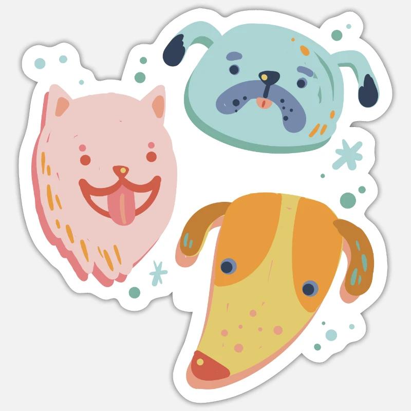 Hund - Sticker Größe S (10 x 10 cm) - Mattweiß