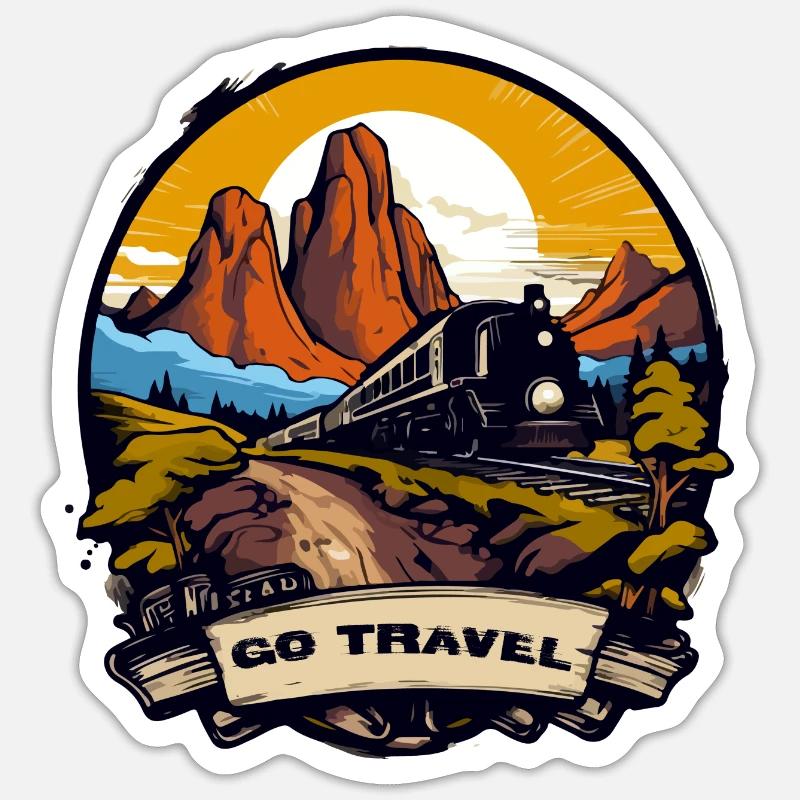 Reise Nr. 2 - Sticker Größe S (10 x 10 cm) - Mattweiß