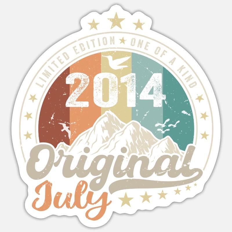 Juli 2014 Jubiläums-Geschenkidee Juli 2014 - Sticker Größe S (10 x 10 cm) - Mattweiß