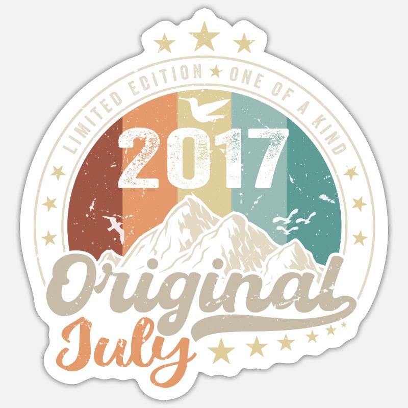 Juli 2017 Jubiläums-Geschenkidee Juli 2017 - Sticker Größe S (10 x 10 cm) - Mattweiß
