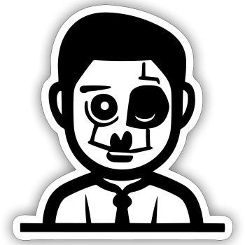 Zombie - Sticker Größe S (10 x 10 cm) - Mattweiß - Vorne