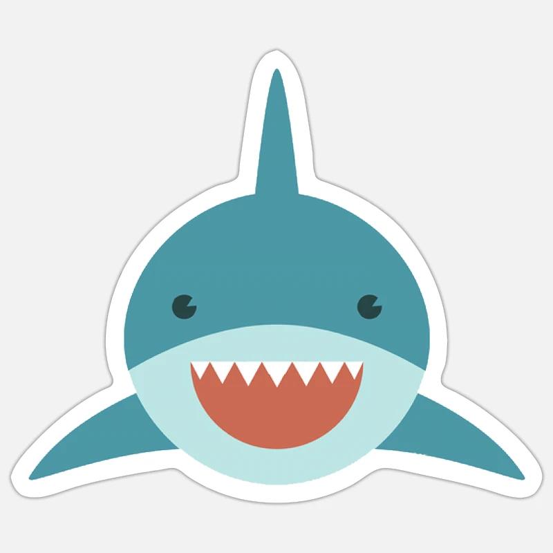 Cute shark - Sticker size S (10 x 10 cm) - white matte
