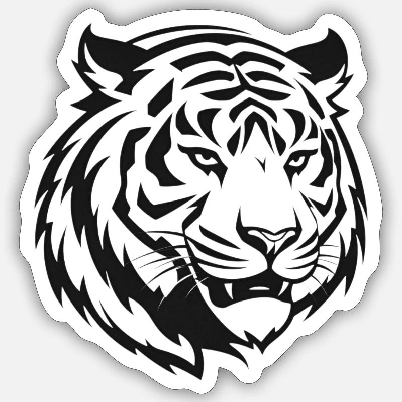 tiger_simplistic_logo Sticker taille S (10 x 10 cm)