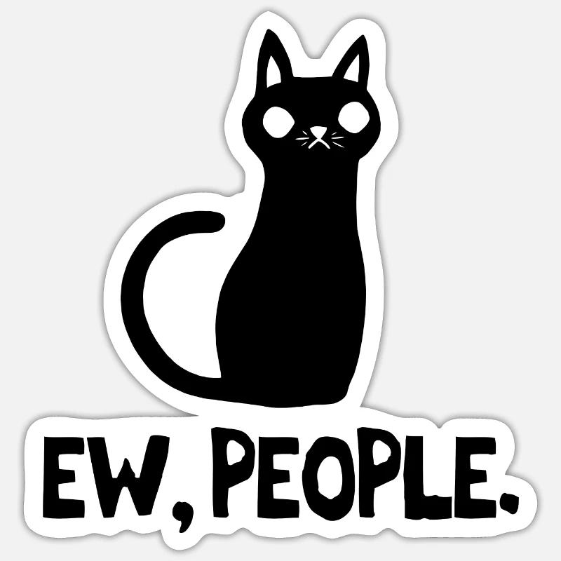 Ew People Cat Lover - Sticker size S (10 x 10 cm) - white matte